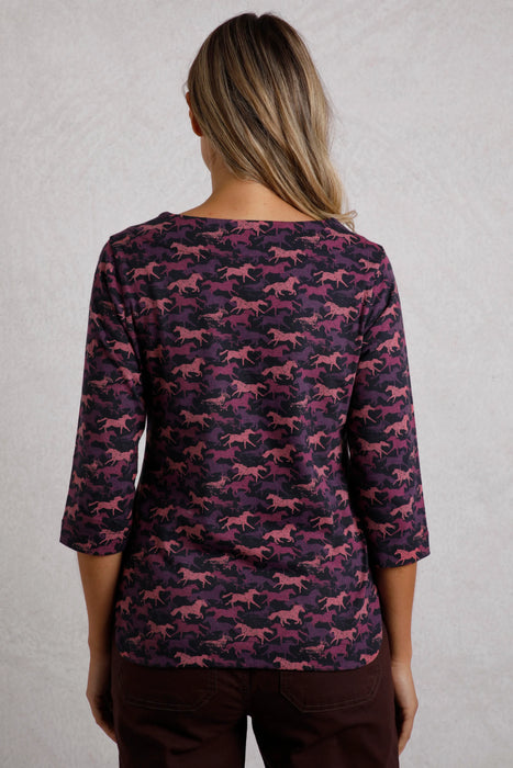 NEW Weird Fish Pinto Organic Jersey Top in Mulled Wine