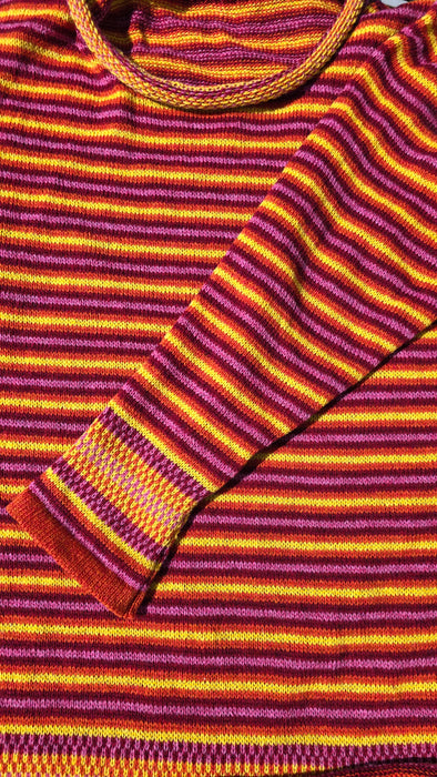 Annie Glue Roll Neck Stripey Jumper in sunrise