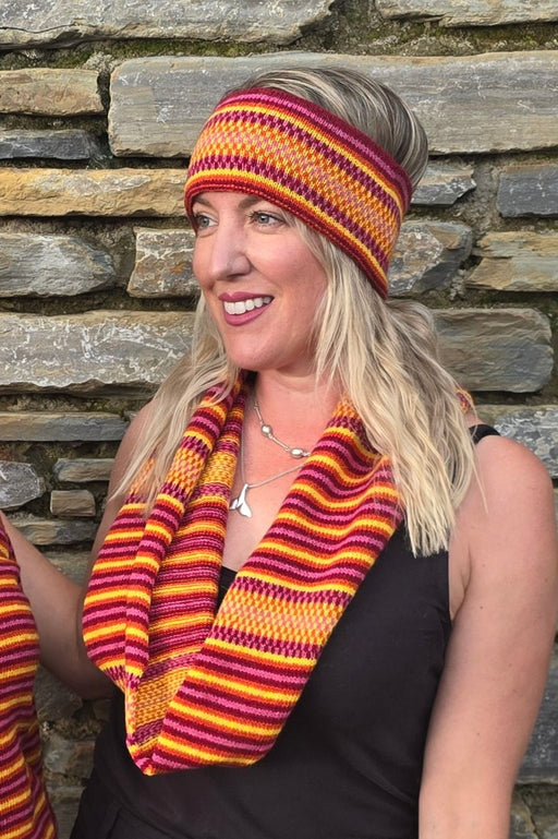 Annie Glue Stripey Snood in Sunrise