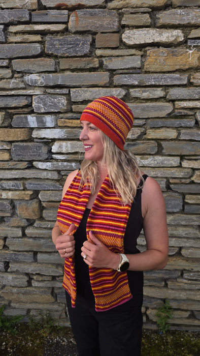 Annie Glue Stripey Scarf in Sunrise