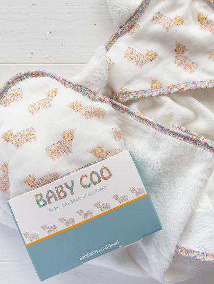 Baby Coo - Highland Cow Hooded Towel