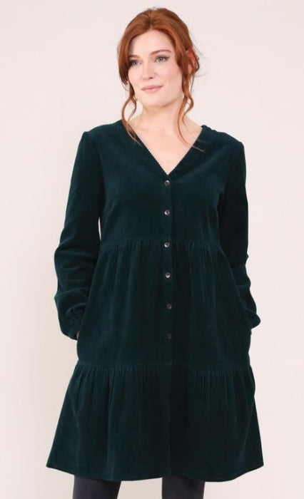 NEW Nomads Chunky Cord Tiered Tunic Dress - Bottle