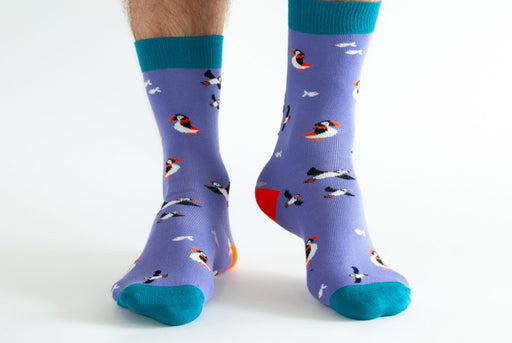 Doris & Dude Purple Puffin Socks