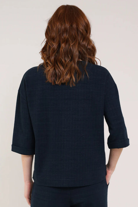 NEW Nomads GOTS Organic Cotton Dropped Shoulder Top - Navy