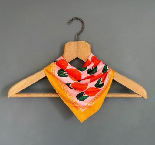 Su Owen -Orange Dahlia Floral Pocket Square/Neckerchief