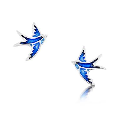 Sheila Fleet Swallows Stud Earrings Sapphire Blue (EE00197)