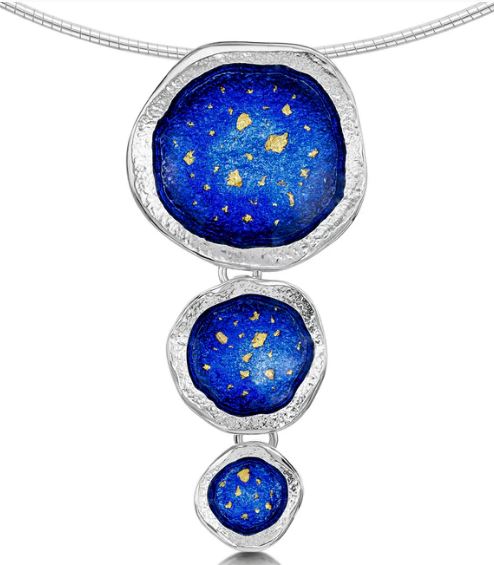 Sheila Fleet Lunar Universe Drop Necklace in Midnight Gold (ENX248)