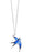 Sheila Fleet Small Swallows Pendant Necklace in Sapphire Enamel (EP0197)