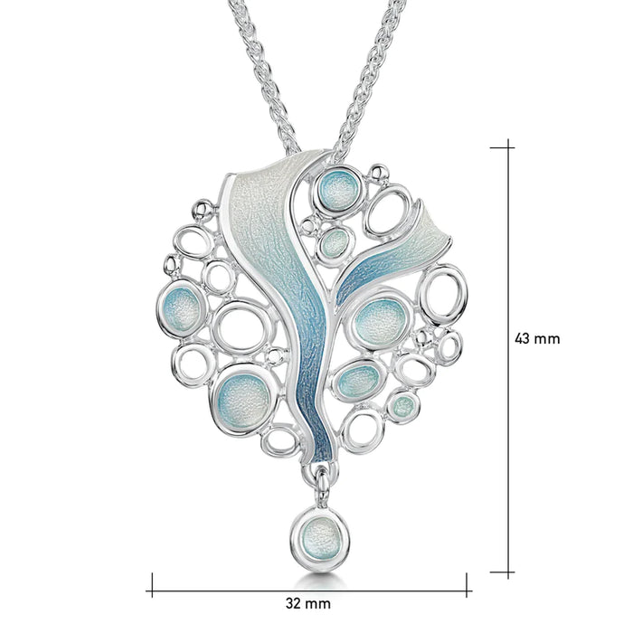 Sheila Fleet Arctic Stream Droplet Dress Pendant in Arctic Blue Enamel (EPX267-ARCBL)