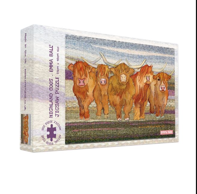 Emma Ball 'Highland Coos' 1000 Piece Jigsaw