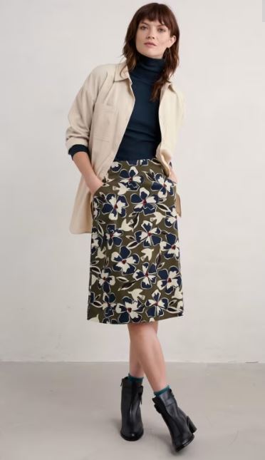 NEW Seasalt Forest View Skirt - Bird Flower Dark Seagrass