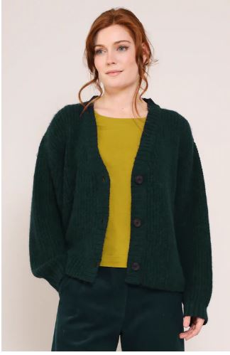 NEW Nomads Organic Cotton & Alpaca Wool Cosy Cardigan - Bottle