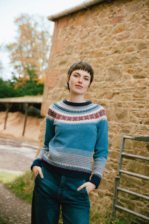 NEW Eribe Alpine Long Sweater - Blue Morning