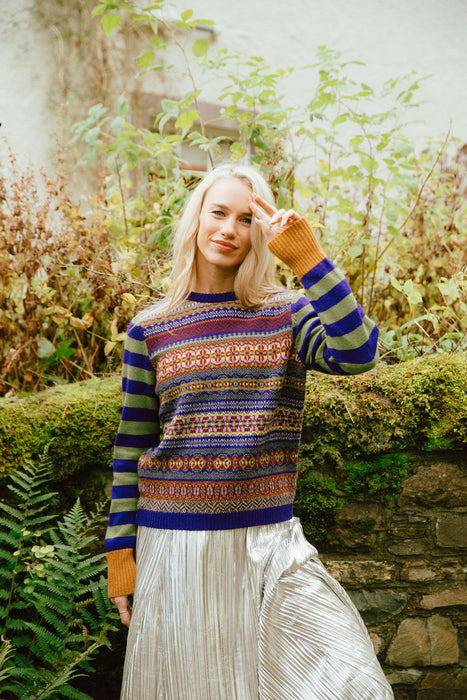NEW Eribé Reversible Stobo Fairisle Sweater - Mulberry