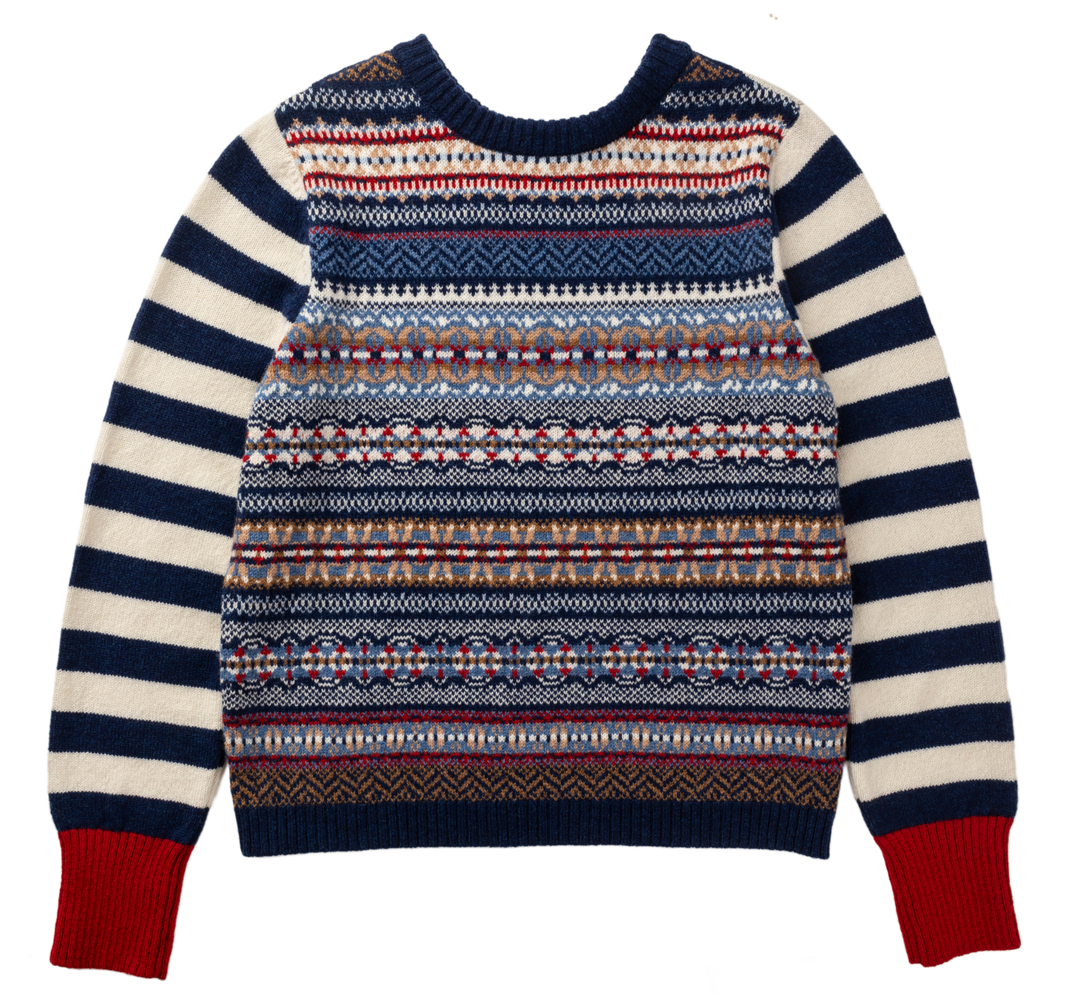 NEW Eribé Reversible Stobo Fairisle Sweater - Navy-Reflections