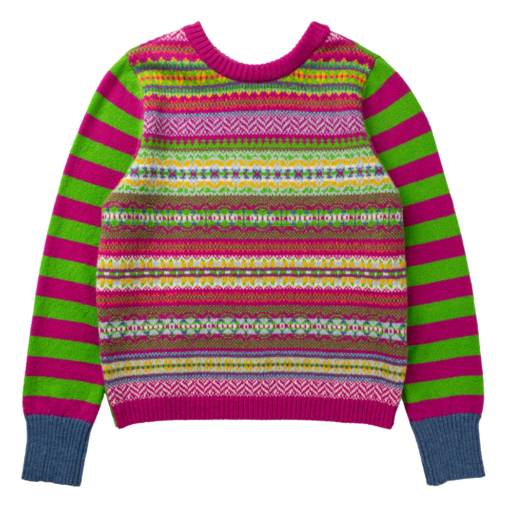 NEW Eribé Reversible Stobo Fair Isle Sweater - Orchid
