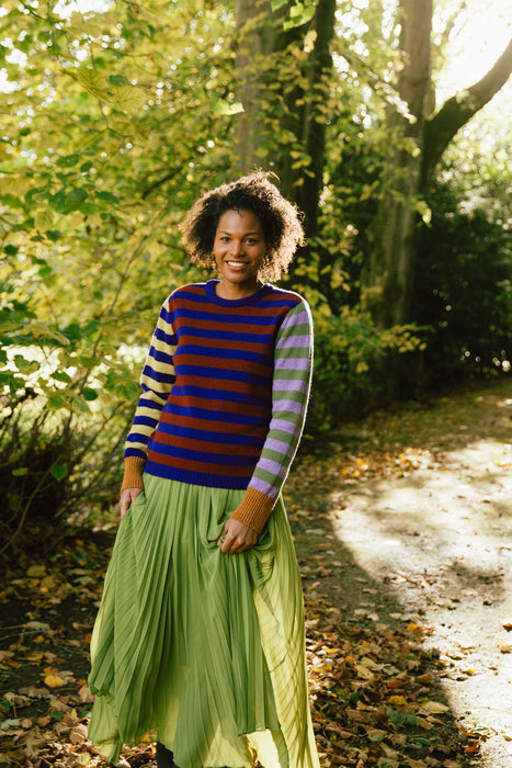 NEW Eribé Reversible Stripe Stobo Sweater - Mulberry