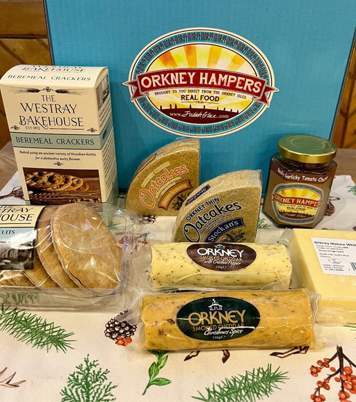 Christmas Orkney Cheese, Garlicky Tomato Chutney and Savoury Biscuit Taster Box