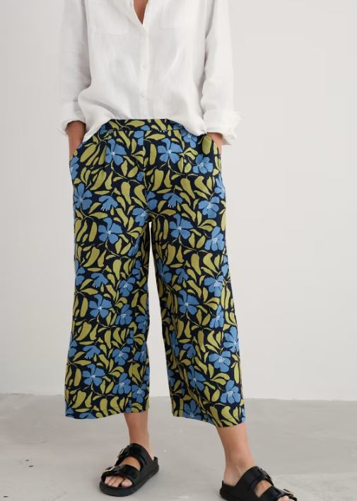 NEW Seasalt Peaceful Haven Culottes - Leafy Floral Maritime