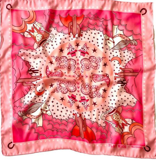 Su Owen - Pink Cowgirl Scarf/Headscarf