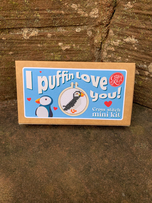 I Puffin Love You! Matchbox Cross Stitch Kit