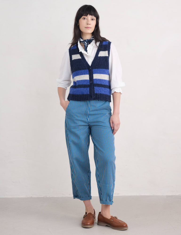 NEW Seasalt Painted Forms Trousers - Ticking Stripe Ink