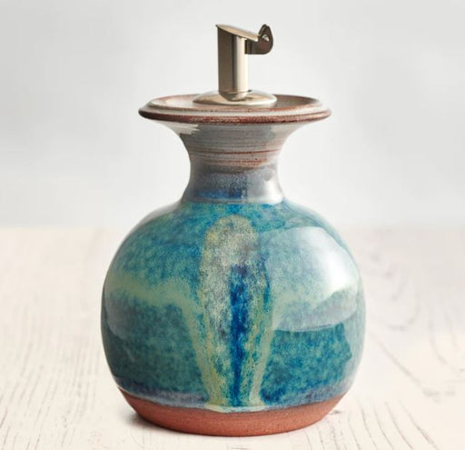Rupert Blamire - Small Olive Oil Decanter - Peacock Feather