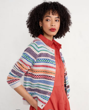 NEW Seasalt Percella Cove Cardigan -Knit Abstraction Multi