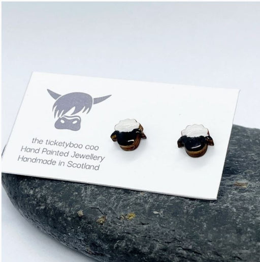 The Ticketyboo Coo Hand-Painted Wooden Sheep Earrings