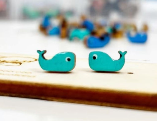 The Ticketyboo Coo Hand-Painted Wooden Whale Earrings