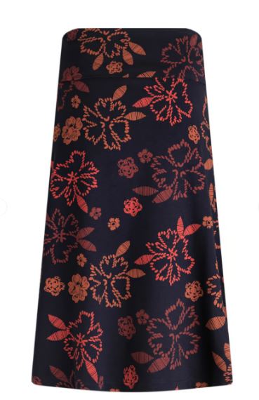 NEW Weird Fish Malmo Printed Jersey Skirt - Nightshade