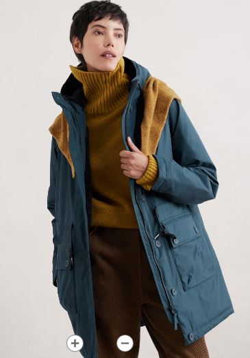 Seasalt Cliff Castle Coat - Sea Storm