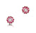 Sheila Fleet Primula Scotica Small CZ Stud Earrings in Hot Pink Enamel (ESE139)