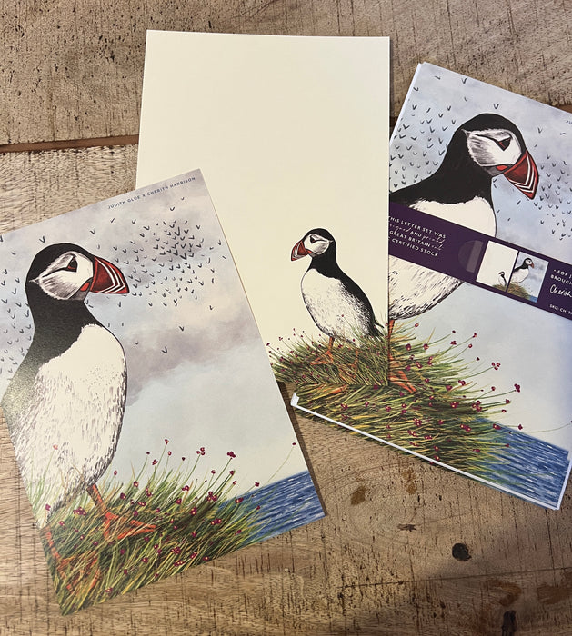 Tammie Norrie Orkney Puffin Letter Notepaper set 1