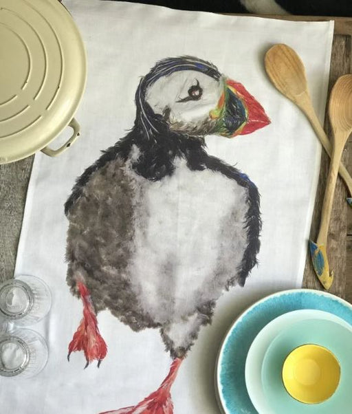 Chloe Gardner Puffin Tea Towel