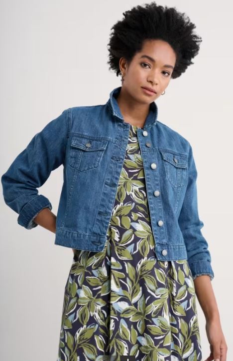 NEW Seasalt Levan Well Jacket in Mid Wash Rain Slub