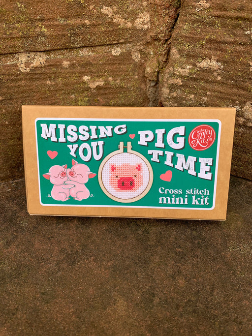 Missing You Pig Time Matchbox Cross Stitch Kit