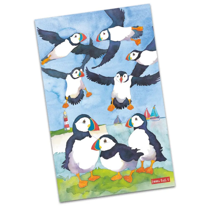 Emma Ball Puffin Tea Towel