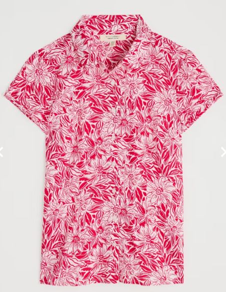NEW Seasalt Rushmaker Shirt Stream Flower Scarlet
