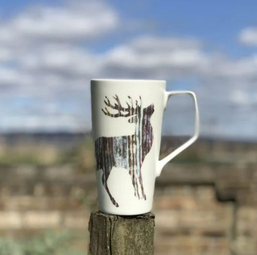 Chloe Gardner Tall Latte Mug Silver Stag