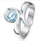 NEW Sheila Fleet Silver Swirl Ring with Large Blue Topaz (SRX245)