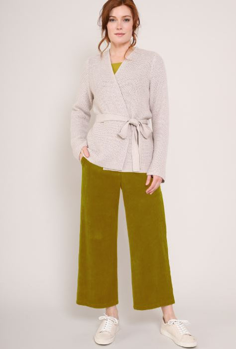 NEW Nomads Chunky Cord Cropped Trousers - Tarragon