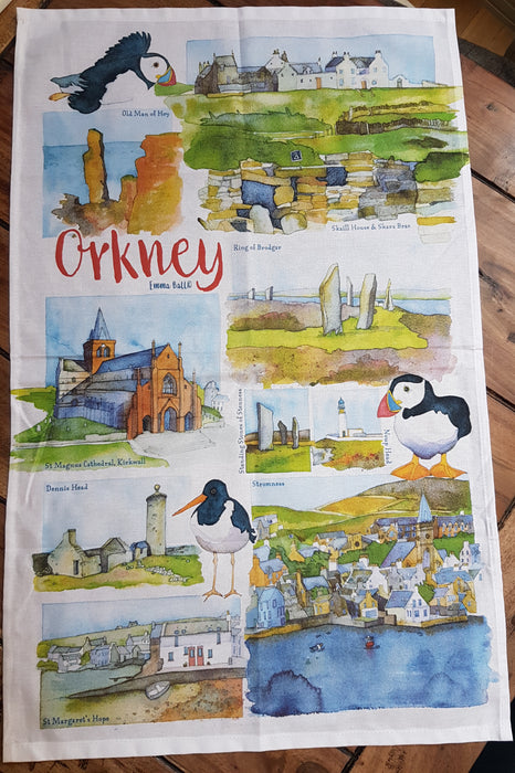 Emma Ball 'Orkney' Tea Towel