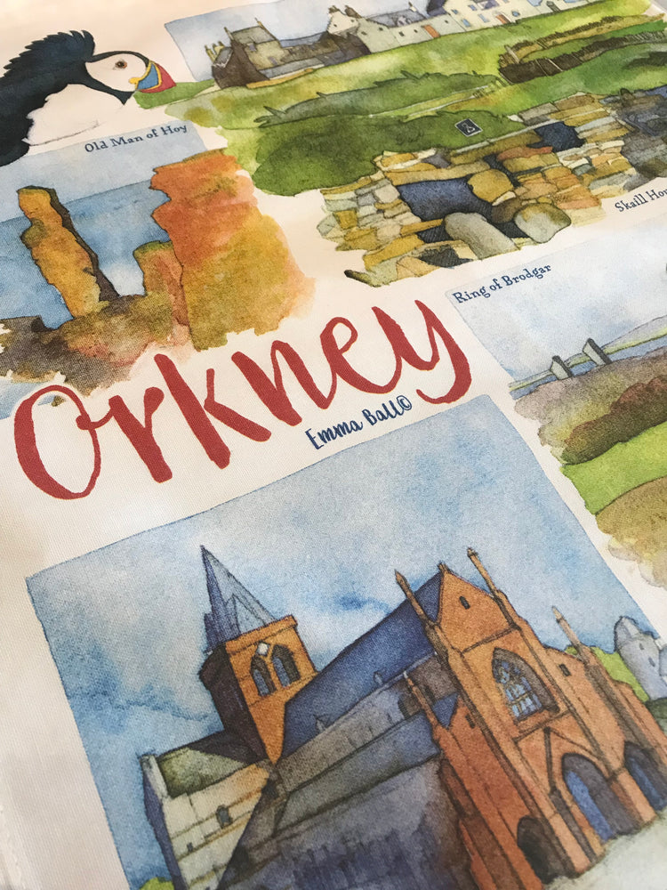 Emma Ball 'Orkney' Tea Towel