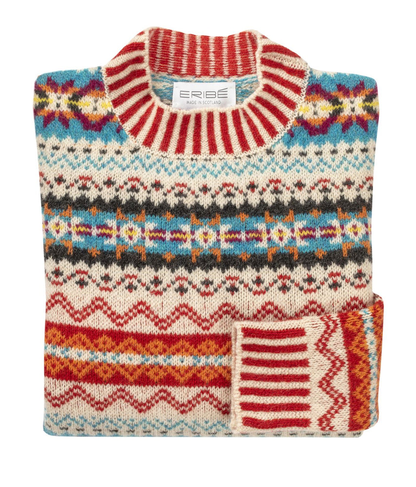 NEW Eribe Brodie Fair Isle Sweater in Firecracker