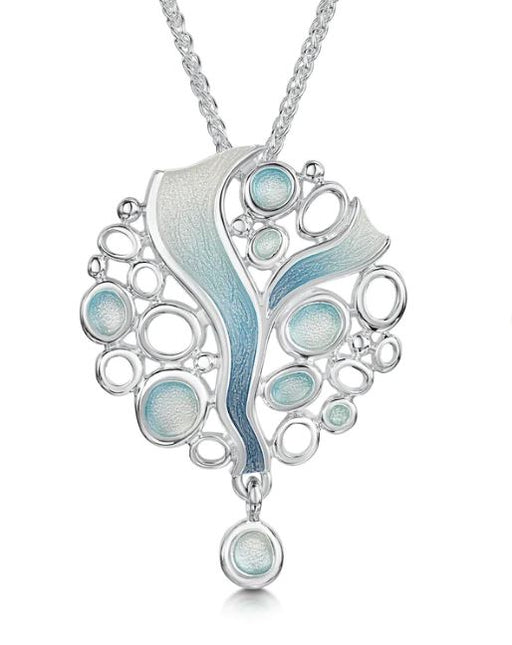 Sheila Fleet Arctic Stream Droplet Dress Pendant in Arctic Blue Enamel (EPX267-ARCBL)