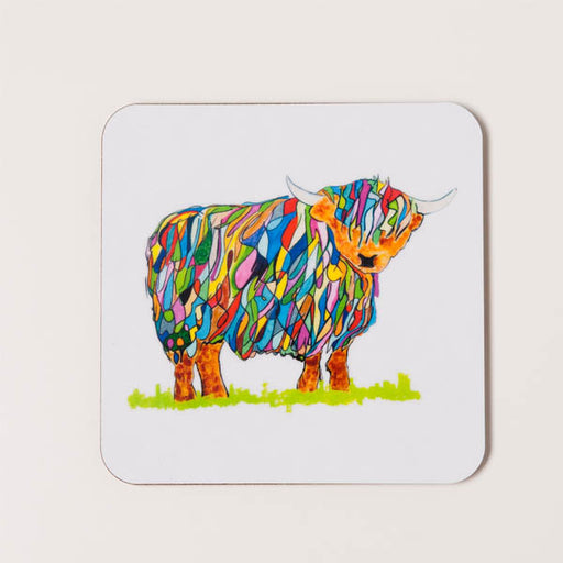 Chloe Gardner Highland Cow Coaster